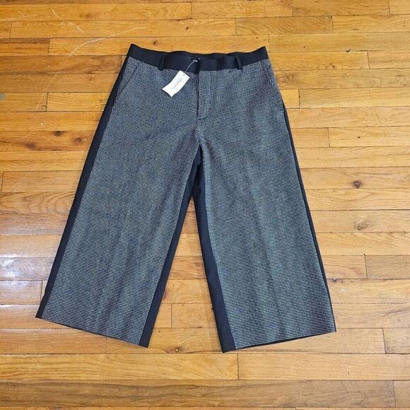 Banana Republic Flannel Gaucho Pant Size 4 Wide-Leg Trousers Wool pants $89 - Picture 2 of 12